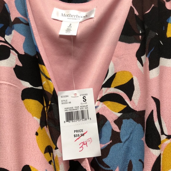 Motherhood Maternity Pink Blue Floral Maxi DressSM - Picture 5 of 5